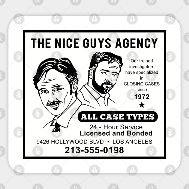 The Nice Guys Agency Newspaper Ad Sticker by Alema Art